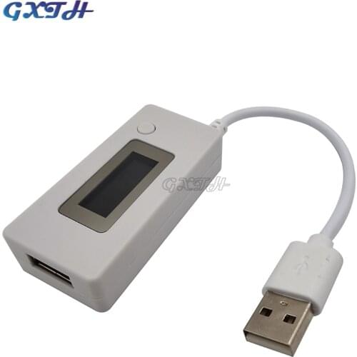 White Tail Ammeter LCD Display Mini USB Voltage Current Capacity Tester Meter Detector Mobile Power Tester