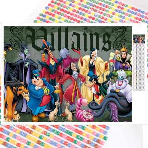 Diamond Painting Kit Disney Cartoon Witch Evil Villain 5D DIY Mosaic Embroidery Full Square Round Christmas Gift Home Decoration