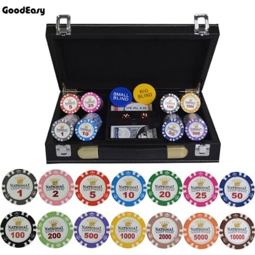100/200/300/400/500PCS/SET Gold Crown Poker Chip Clay Casino Chips Texas Hold'em Poker Sets With PU-Leather Case/Box/Suitcase