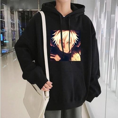 Latest Anime Jujutsu Kaisen Funny Gojo Satoru Printed Sweatshirts Women Harajuku Cartoon Winter Oversized Streetwear Male Hoodie
