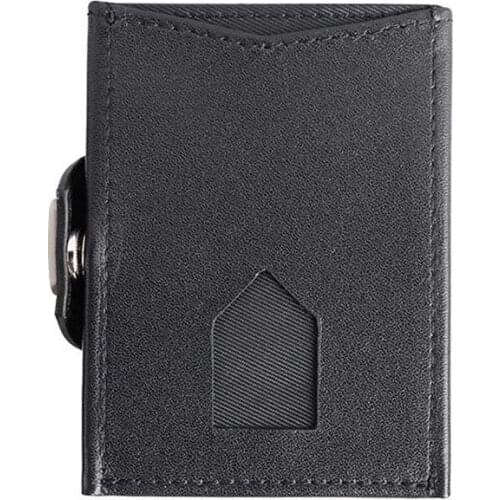 New Genuine Cow Leather Slim Men Hasp Wallet RFID Bank ID Credit Card Holder Mini Trifold Small Wallets Zipper Coin Pocket Purse