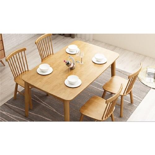 1.6m Nordic modern simple solid wood rectangular dining table full solid wood dining table small family dining table