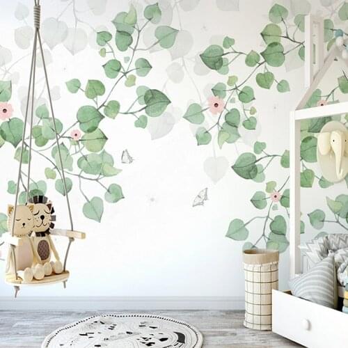 Custom 3D Photo Wallpaper Hand Painted Plant Leaves Flower Vine Mural Painting Living Room Children Room Bedroom Decor Wallpaper
