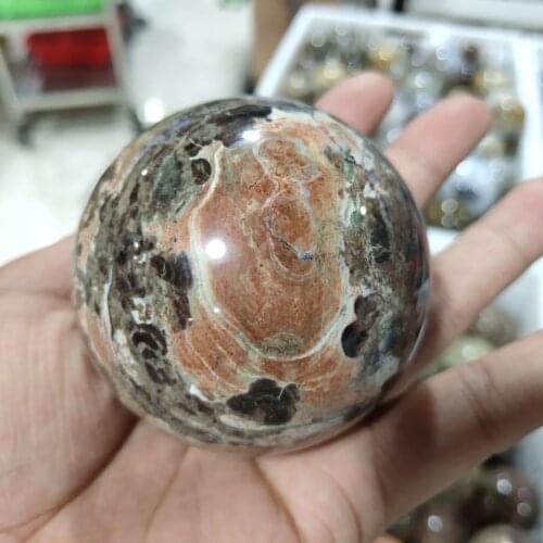 Natural Scenery Crystal Money Agate Color Texture Landscape Stone Ball Like A Globe Mineral Quartz Spheres Aesthetic Room Decor