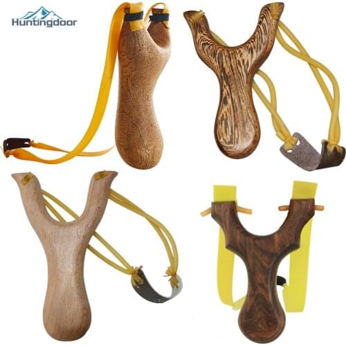 Powerful Slingshot Hunting Slingshot Catapult Outdoor Games Sling Hunting Pure Solid Wooden Handle High Quality Boy Gift