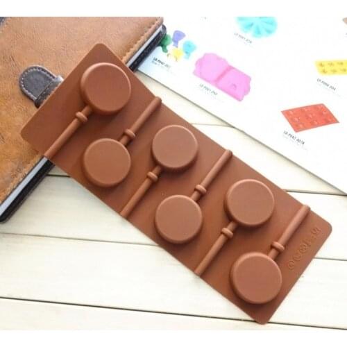 Silicone Round Lollipop Cake Chocolate Soap Pudding Jelly Candy Ice Cookie Biscuit Mold Mould Pan Bakeware wzpi