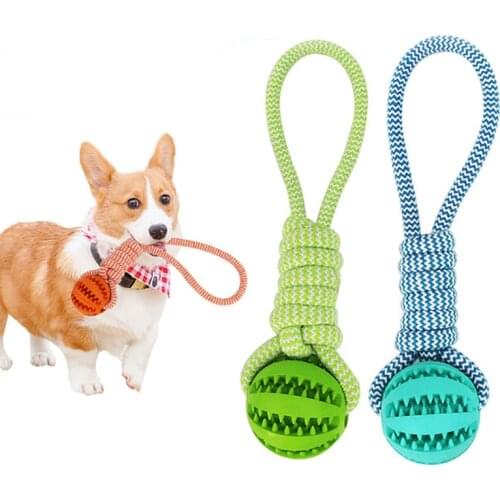 Pet Dog Rope Toys Stretch Rubber Leaking Ball Pet Cat Dog Interactive Toy Pet Cat Dog Chew Toys Tooth Cleaning Balls puppy toys