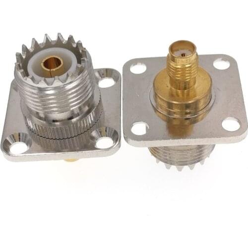 UHF Female SO239 To SMA Female Jack 25mm Flange Mount RF Adapter Connector 1pc