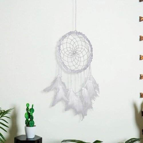 Handmade Ornaments Wind Chimes Feather Signal Ring Lace Dream Catchers for Gifts Wedding Home Decorations