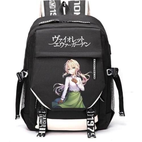 Unisex Anime Cartoon Violet Evergarden Claudia Hodgins Cattleya Outdoor Travel Rucksack Casual Schoolbag Student Backpacks