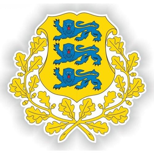 Amusing 14CM*13.4CM Motorcycle Decal Estonia Crest Coat of Arms Funny Window Car Sticker Decal