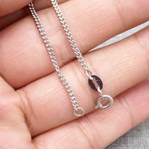 925 Sterling Silver Curb Necklace Chain with Rhodium Plated 1.7mm 18 Inches