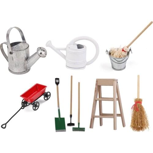 1:12 Dollhouse Mini Metal Watering Baby Toys Can Handicrafts Model Plant Watering Garden Dollhouse Decoration Accessories