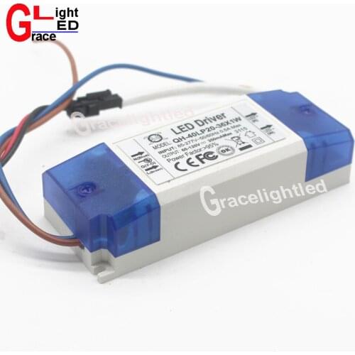 1pcs AC 85-277V 20W 30W 36W LED Driver 20-36x1W 350mA DC60-120V High Power LED Powr Supply For Floodlight