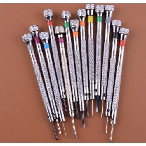 13Pcs/Set Watch Repair Screwdriver Tool Watchmaker Glasses Flat Blade Kit 0.6mm-2.0mm Repairing Eyeglass Electronic Product