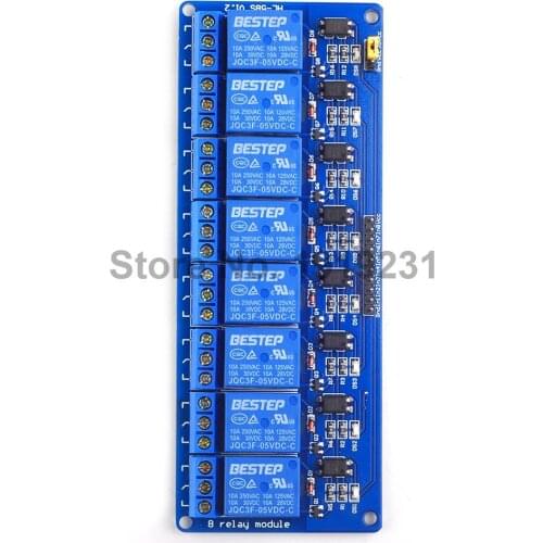 2PCS 5V 8 Channel Relay Module Low Level Trigger with Optocoupler Relay Output 8 way Relay Module for Arduino