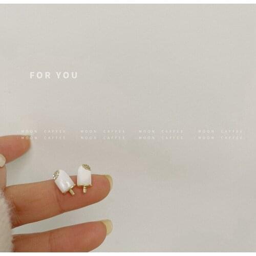 2021 Spring/Summer New ice Blue Shell Ice Cream Popsicle Fun Earrings S925 Women Fashion Tide Earrings Holiday Jewelry