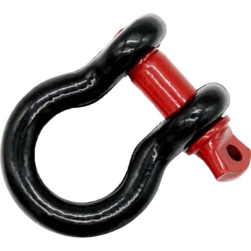3/4" Bumper Tow Trailer Hook 2 Ton D-Ring Bow Shackle Red Black