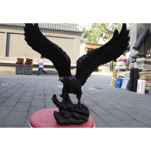 150624 S2143 Chinese Made Pure Bronze Copper Fly Wing Eagle lanneret hawk Statue