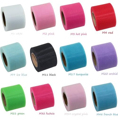 5cm wide Polyester tulle spool 2 inches middle stiff 25 yards tulle roll tutu fabric party wedding decoration material