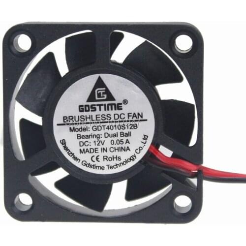 70 Pieces lot Gdstime 12V 2Pin Dual Ball 40x10mm 40mm 4cm Mini DC Brushless PC Computer Case Cooling Fan
