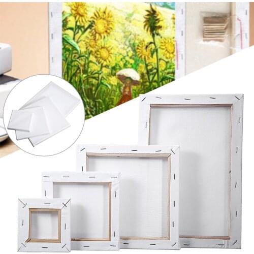 1pc White Wooden Board Frame Canvas Small Art Painting Board Blank Square Artist Primed Oil Acrylic Paint Tools