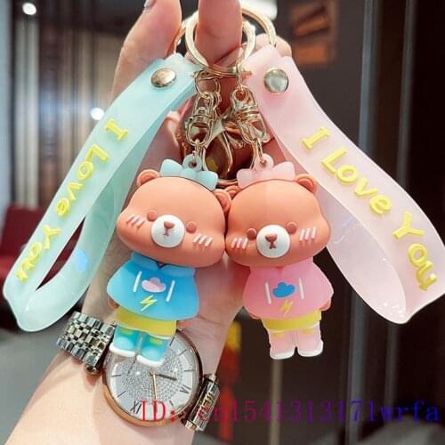 PVC Bear Doll Keychain Key chain Keyring Cut Men Bag Pendant Decorations Cartoon Keybuckle Kawaii Women Fashion Anime