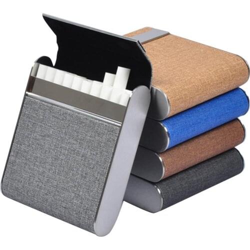 5 Colors Stainless Steel Case Tobacco Holder Pocket Box Storage Container PU Card Smoking Case Accessories