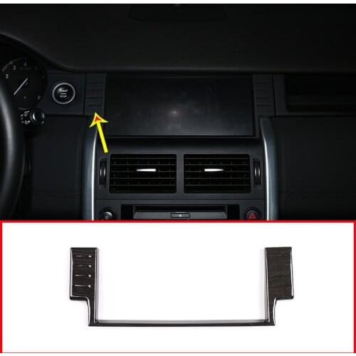 Black Wood Grain ABS 10 inches Navigation Decoration Frame Trim For Land Rover Discovery Sport 2015-2019 Accessories