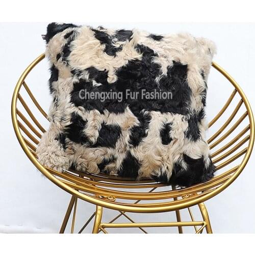 CX-D-176 Best Home Wholesale Real Sheep Fur Pillow Case Cushion Cover