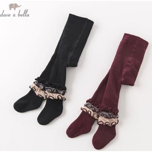 DB6289 dave bella autumn infant baby girls lolita plaid leggings children leggings