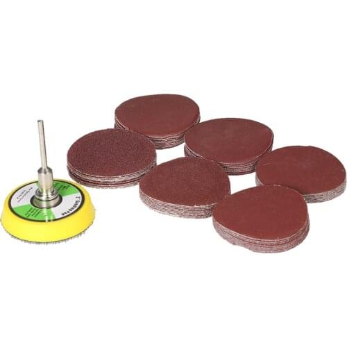 60PCS 50mm 2 inch Sander Disc Sanding Disk 100-2000 Grit Paper with 2inch Abrasive Polish Pad Plate Electric Grinder Abrasive
