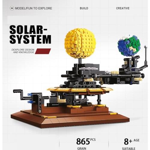 New 462PCS Earth Moon Sun Orrery Model WORLD DIY Solar System Idea MOC-4477 Building Blocks Bricks Toys Kid Gift