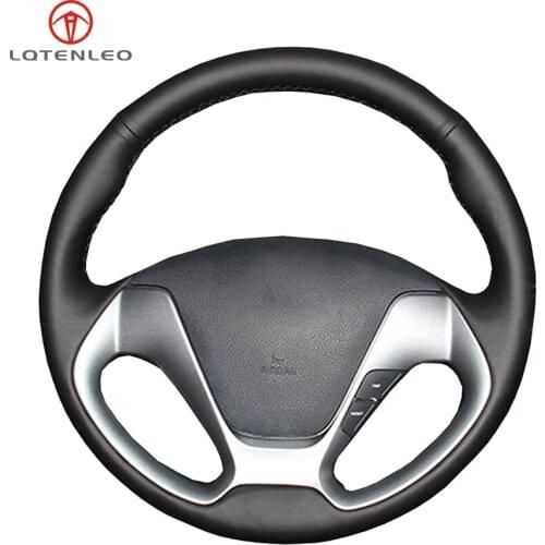 LQTENLEO Black Artificial Leather Steering Wheel Cover For Kia K3 2012-2018 Ceed Cee'd Cerato 2012-2018 Forte Koup Forte5 2013