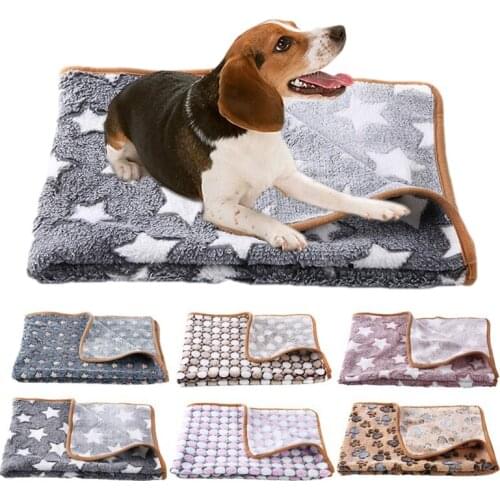 Pet Flannel Soft Fleece Pad Multi-Size Warm Blanket Bed Mat For Puppy Dog Cat Sofa Cushion Home Rug Sleeping Cover