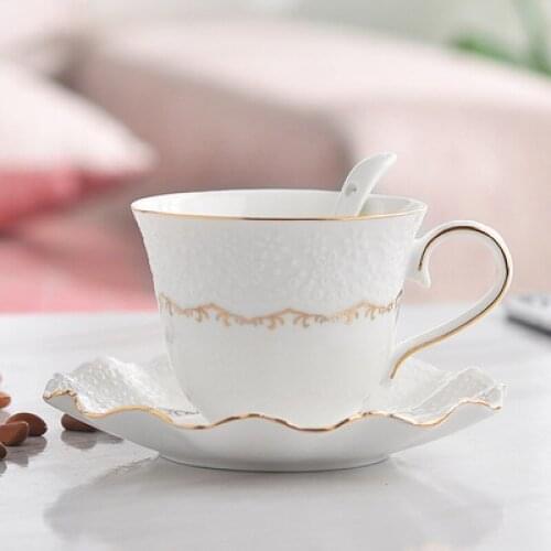 Ceramic Coffee Cup Set And Saucers Cups Continental Tea Set Coffee Cup Solid Color English Afternoon Tea Cup Set