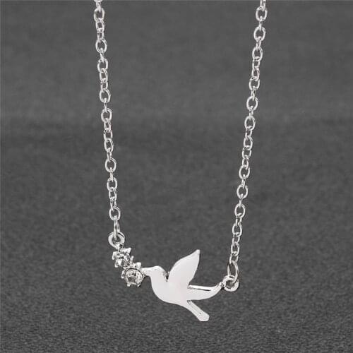 New Arrivals Silver Color Dove Swallow Necklaces for Women Wedding Jewelry Long Necklaces Statement Jewelry