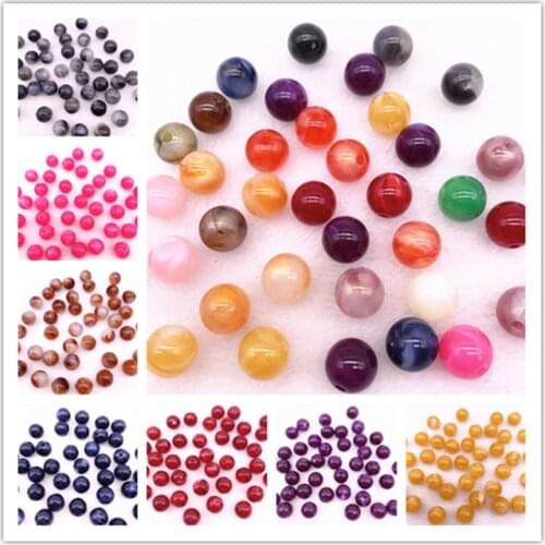 New 8-14mm Acrylic Beads Round Loose Spacer Beads for Jewelry Makeing DIY Clothing Accessories