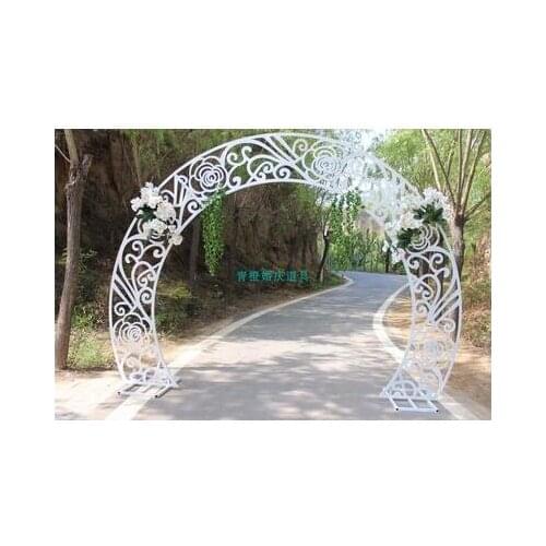 New wedding props iron carving arch arch round arch wedding xiting road flower gate carved arch