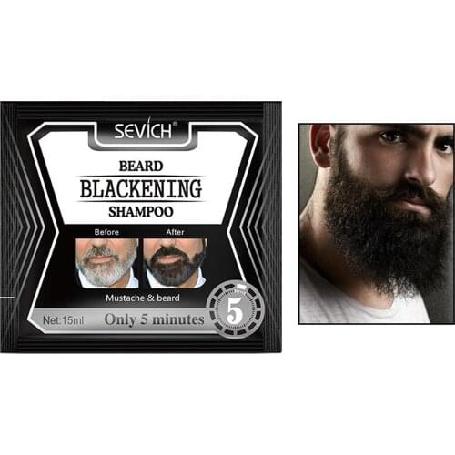 Darkening Dye Shampoo Gradually Colors Mustache Beard 5 minutes Easy Quick Black Color Men Beard Black Dye Tint Cream
