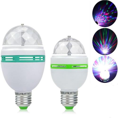 Portable multi LED bulb Mini Laser Projector DJ Disco Stage Light Xmas Party Lighting Show with E27 to EU Plug Adapter