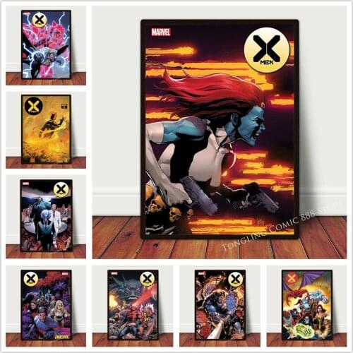 Marvel X-Men Comics Poster American Style Canvas Painting Wall Art Print Cafe Bar Dorm Living Bedroom Features Decor Mural