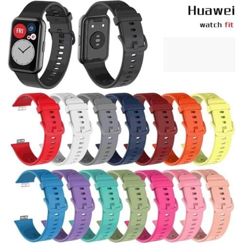 High Quality Silicone strap for Huawei Watch Fit Smart Wristband Bracelet Accessories Replacement Sport Band Protector Case