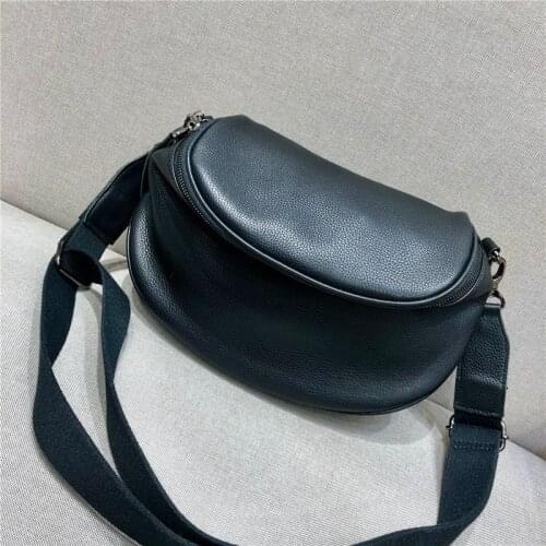 High Quality Saddle bag Women Messenger Bags Vintage Solid Color Big Capacity Tote Genuine Leather Chest Shoulder Crossbody Bags