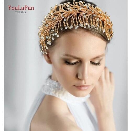 TOPQUEEN HP378 Wedding Headdress Crystal Women Tiara Headband Rhinestone Bridal Hair Accessories Headpiece Princess Queen Crown