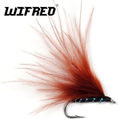 Wifreo 10PCS 8# Rusty Red Marabou Streamer Fly Fish Trout Fishing Bugs
