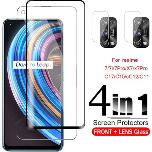 Protective Glass On For oppo realme 7 pro Glass Camera Protector realme 7i x7 7pro x7pro i Screen Tempered Film c17 c15 c12 c11