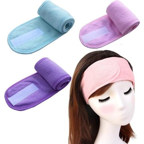 1PC Women Adjustable Hairband Makeup Toweling Hair Wrap Head Band Stretch Salon SPA Facial Headband Hair Accessories Shower Cap