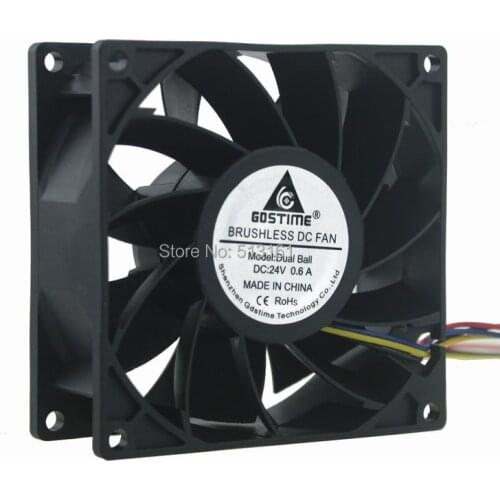 10Pcs Gdstime 24V 4Pin PWM 9238 92*92*38MM Waterproof 90MM Ball Comptuter Case Cooling Server Fan