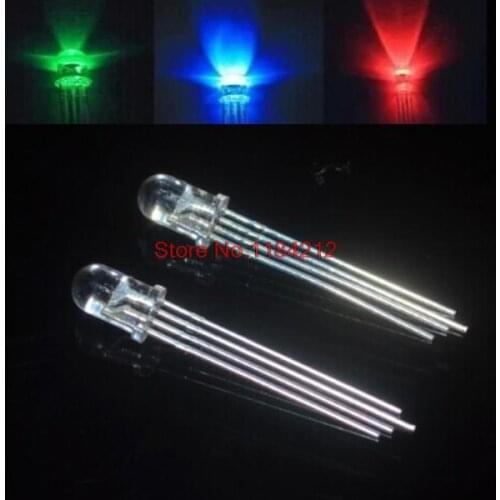 10 pcs/Lot 5mm 4 Pin RGB LED Tri-color RGB Diffused LED Highlight Full-Color Water Clear Common Anode Wholesale Dropshipping
